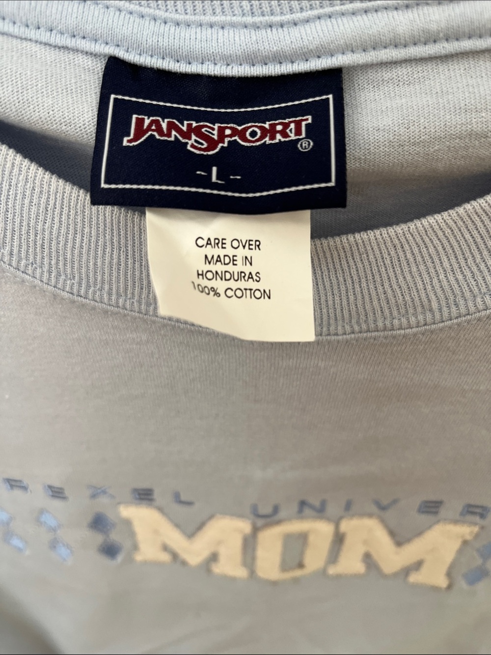 Jansport Light Blue Drexel University “MOM" Graphic Tee - Picture 3 of 6